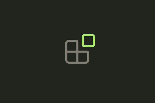 A component-library icon: tiles forming a layout grid with one tile lifted out in the accent colour.